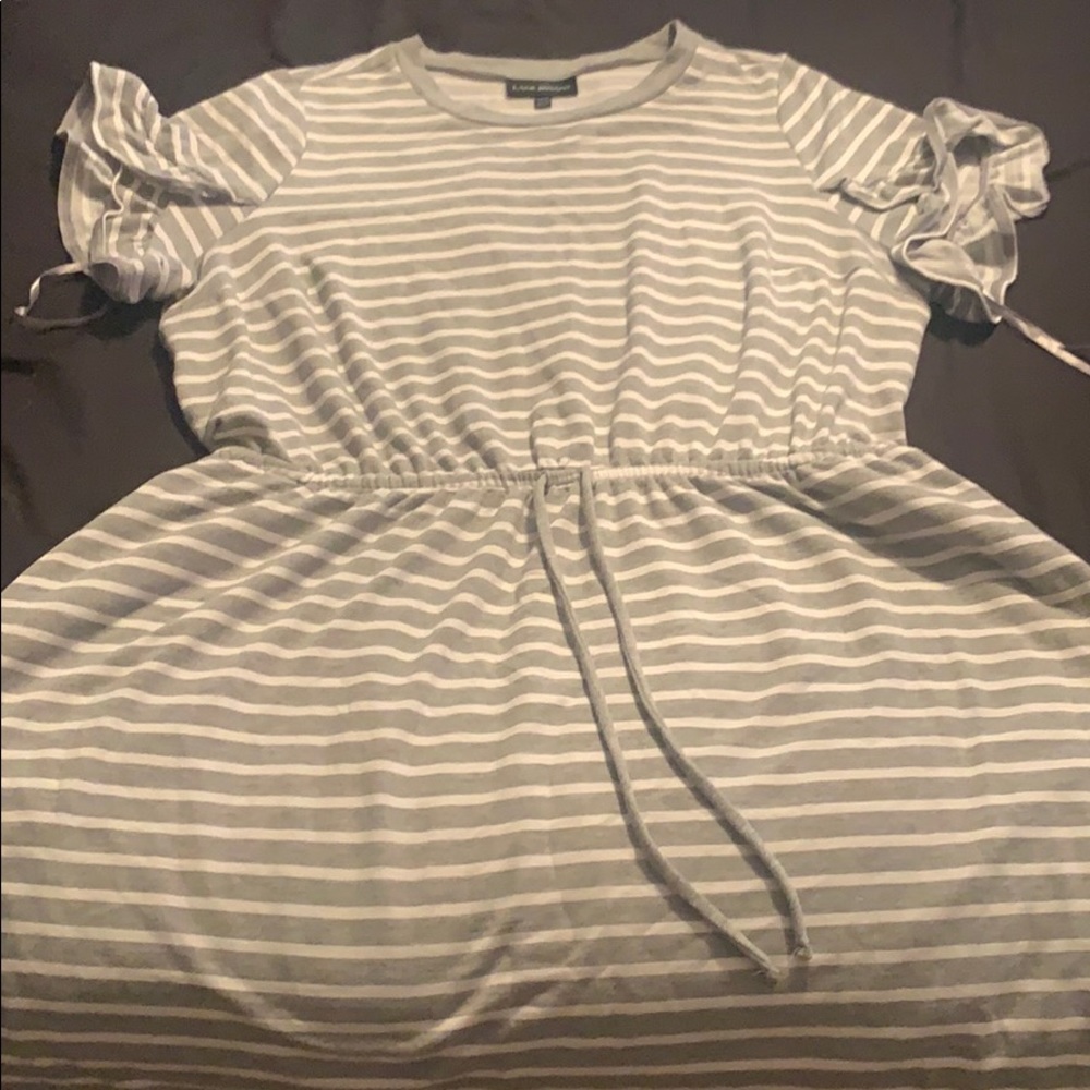 Stripe Gray and White Dress